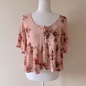 LF cropped floral blouse size S NWT